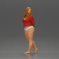 Diorama modelbouw productfoto 1: Vrouwelijke miniatuurfiguur voor diorama, bikini & lange mouwen shirt, handen achter (Ref Nr. A53)