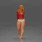 Diorama modelbouw productfoto 2: Vrouwelijke miniatuurfiguur voor diorama, bikini & lange mouwen shirt, handen achter (Ref Nr. A53)