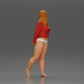 Diorama modelbouw productfoto 3: Vrouwelijke miniatuurfiguur voor diorama, bikini en langarmshirt, handen achter (Ref Nr. A53)