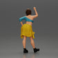 Diorama modelbouw productfoto 3: Miniatuurfiguur: Meisje in top & shorts, shirt om heup gebonden, arm omhoog (Ref Nr. A56)