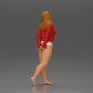 Diorama modelbouw productfoto 4: Vrouwelijke miniatuurfiguur voor diorama, bikini en langarmshirt, handen achter (Ref Nr. A53)