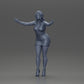 Diorama modelbouw productfoto 6: Diorama-figuur: Vrouw in knielang jurk met hakken, uitgestrekte armen (Ref Nr. A58)