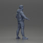 Diorama modelbouw productfoto 8: Miniatuurfiguur Aziatische man in hoodie, armen zijwaarts geheven (Ref Nr. A60)