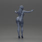 Diorama modelbouw productfoto 9: Diorama-figuur: Vrouw in knielang jurkje met hoge hakken, uitgestrekte armen (Ref Nr. A58)