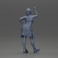 Diorama modelbouw productfoto 9: Miniatuurfiguur: Meisje in top & shorts, shirt om heup gebonden, arm omhoog (Ref Nr. A56)