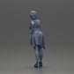 Diorama modelbouw productfoto 10: Miniatuurfiguur: Meisje in top & shorts, shirt om heup gebonden, arm omhoog (Ref Nr. A56)