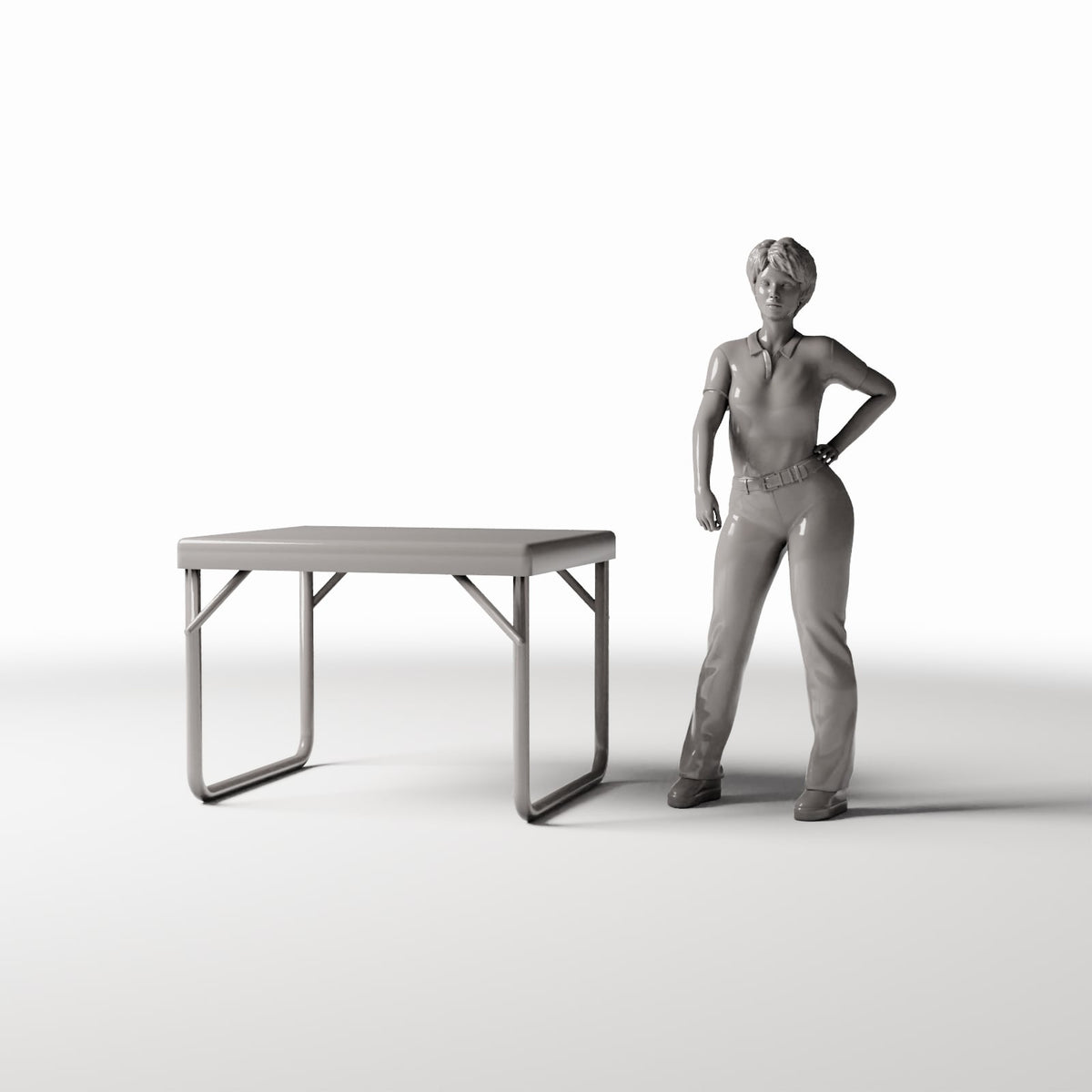 Diorama-modelbouwproductfoto 1: Dioramameubels: robuuste werktafel voor opslag en werkplaats (Ref. 417D)
