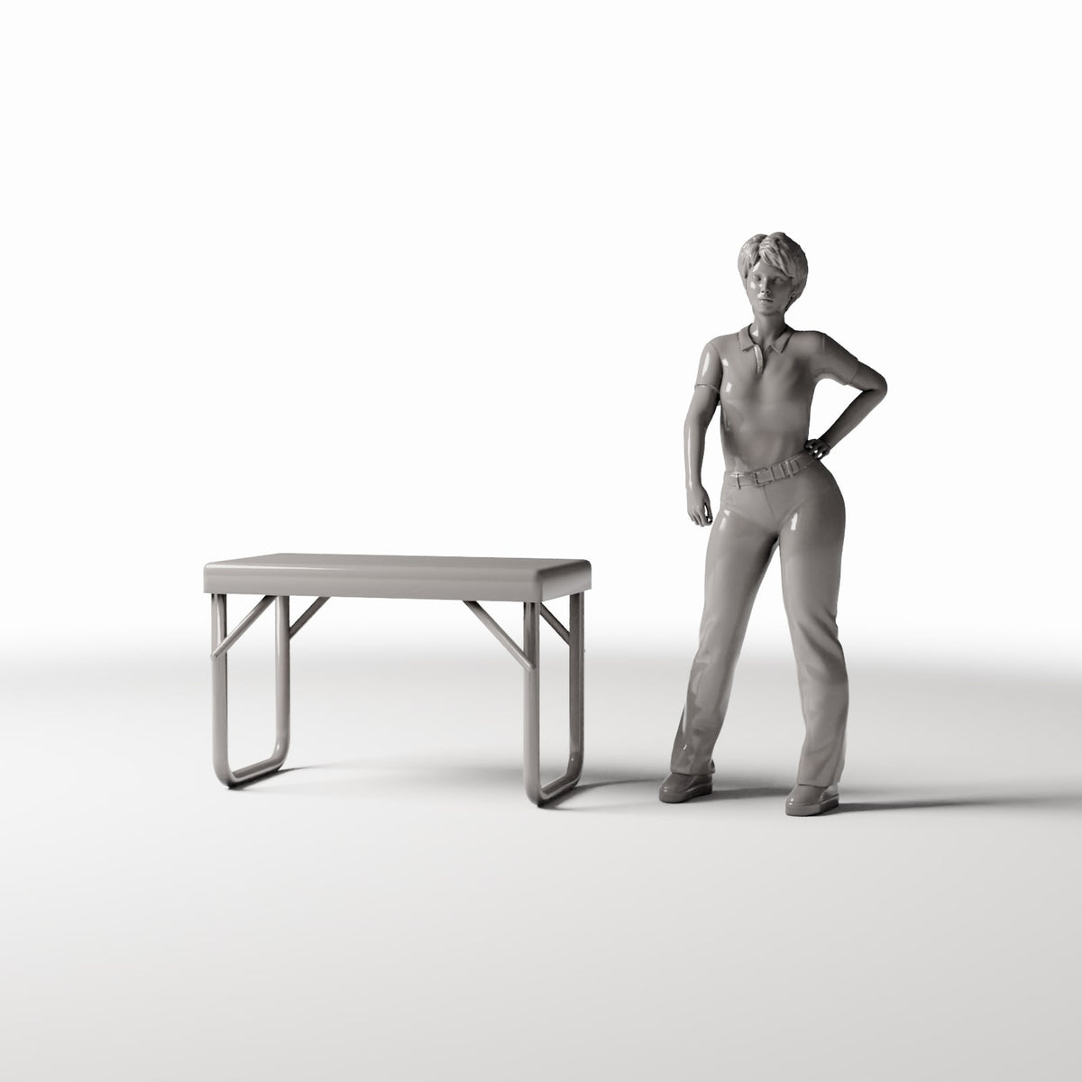 Diorama-modelbouw productfoto 1: Dioramameubilair: robuuste werktafel (Ref. 418D)