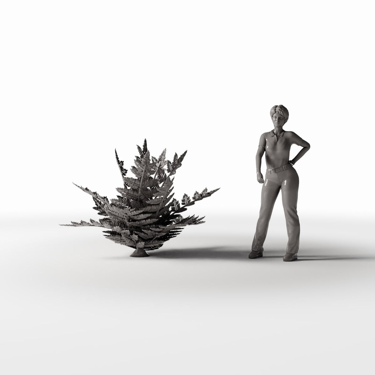Diorama modelbouw productfoto 1: Dioramaplanten: varenplant met bladeren (Ref. 457D)