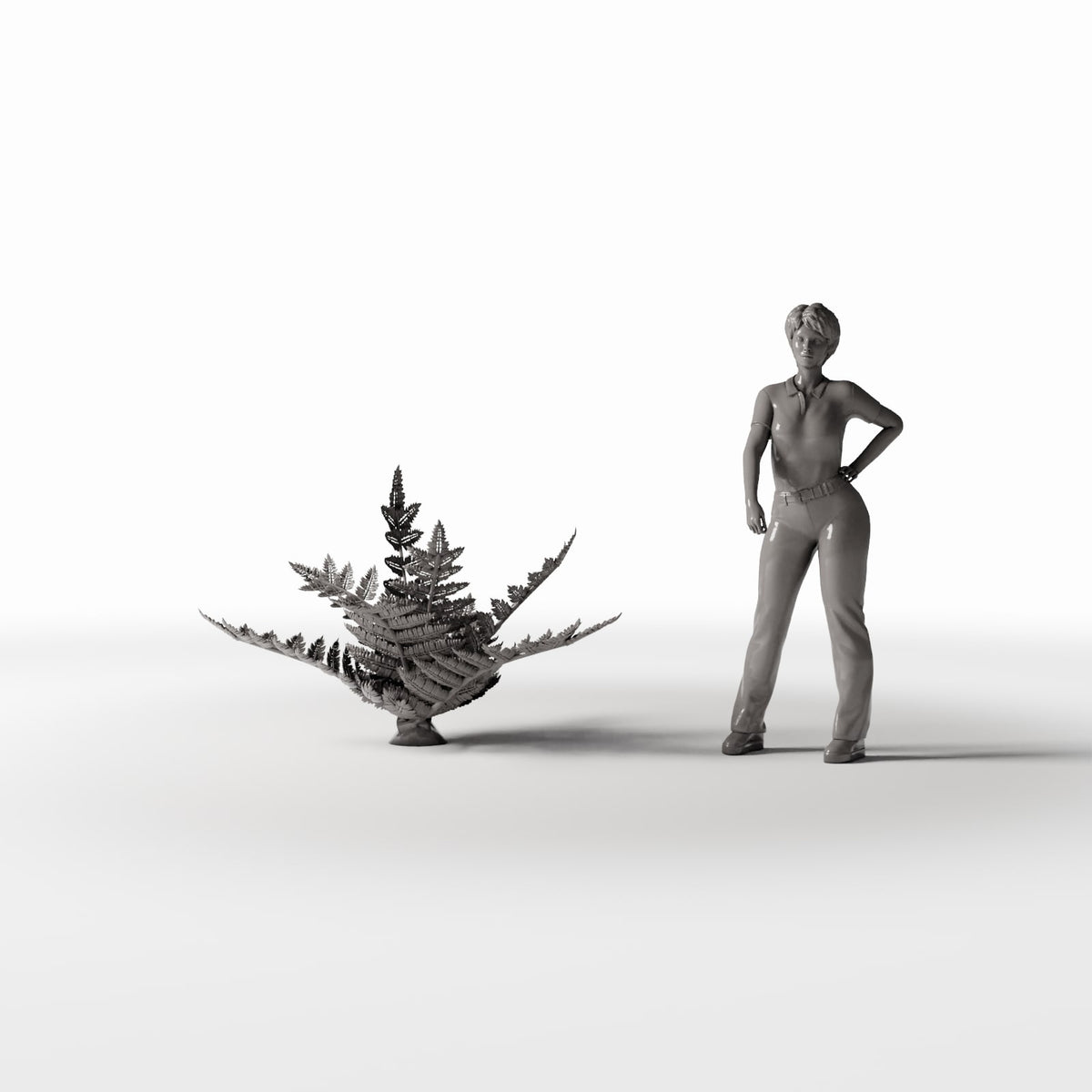 Diorama Modellbau Produktfoto 1: Diorama Pflanzen: Farnpflanze mit gefiederten Wedeln (Ref. 458D)