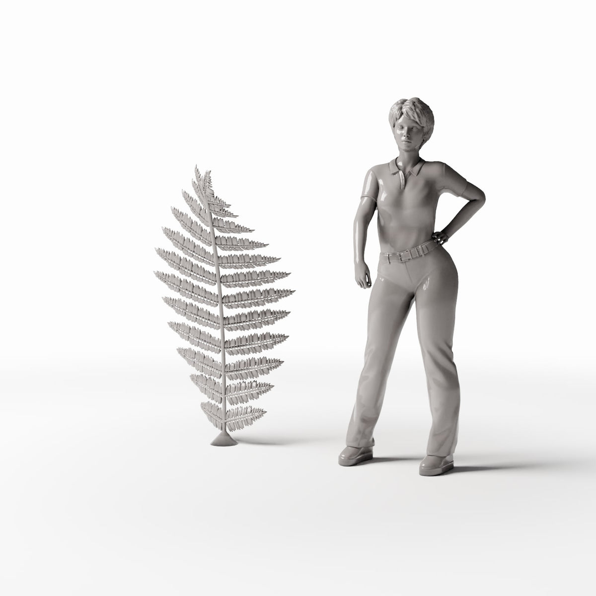 Diorama modelbouw productfoto 1: Dioramaplanten: varenplant met bladeren (Ref. 462D)