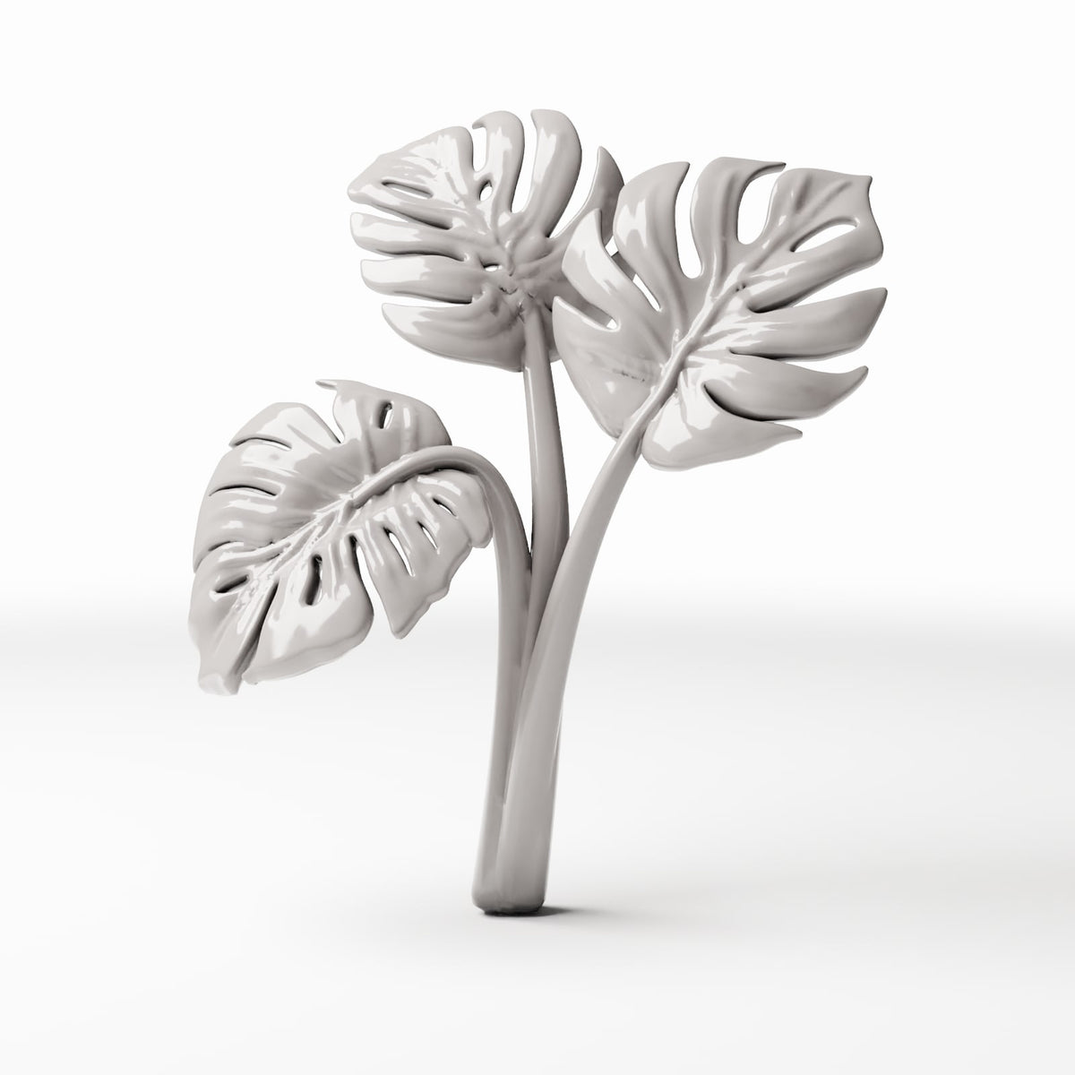Diorama-modelbouwproductfoto 0: dioramaplanten: Monstera met drie bladeren (Ref. 481D)