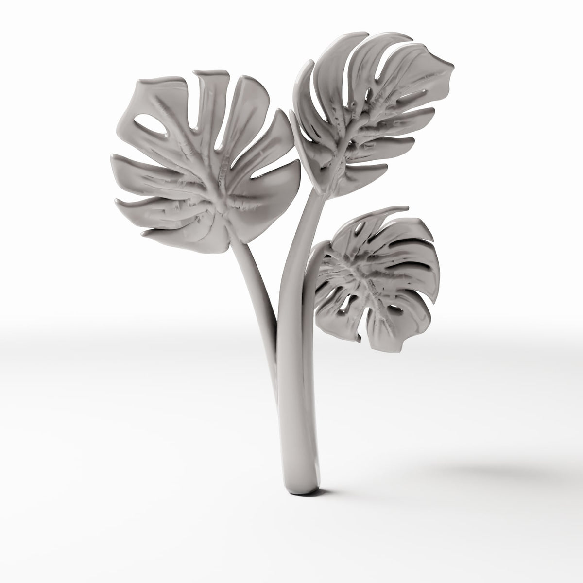 Diorama-modelbouw productfoto 3: dioramaplanten: Monstera met drie bladeren (Ref. 481D)