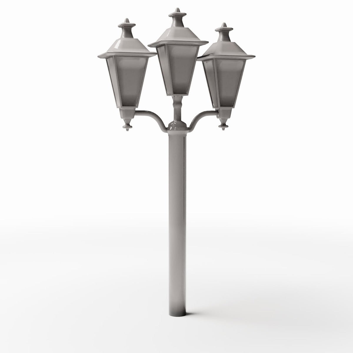 Diorama Modellbau Produktfoto 3: Diorama Infrastruktur: Antiker Straßenlaternenmast mit drei Leuchten (Ref. 504D)