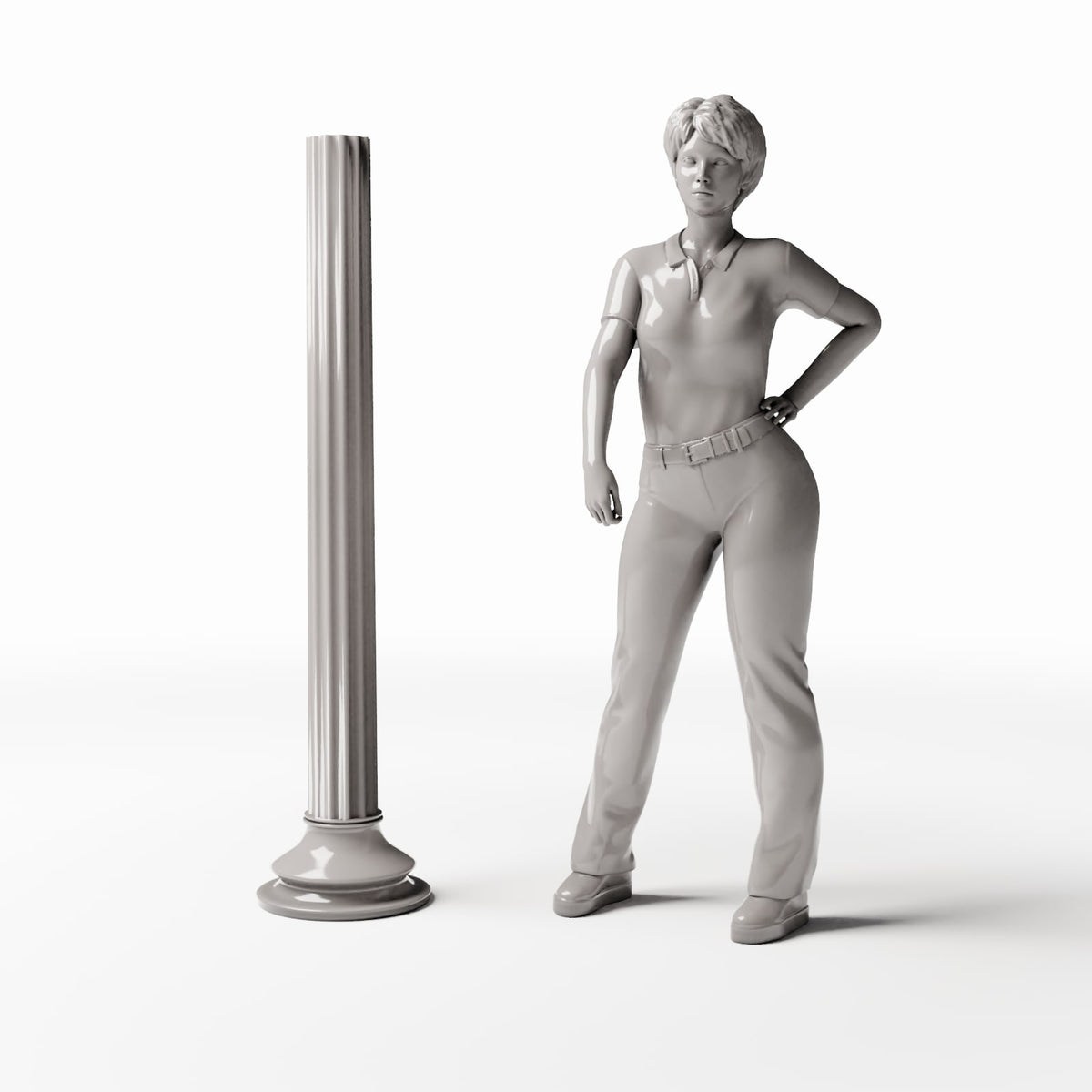 Diorama modelbouw productfoto 1: Dioramastraat: antieke straatlantaarnpaal met sokkel (Ref. 506D)