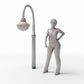 Diorama modelbouw productfoto 1: Dioramastraat: antieke parklantaarn met hanglamp (Ref. 507D)