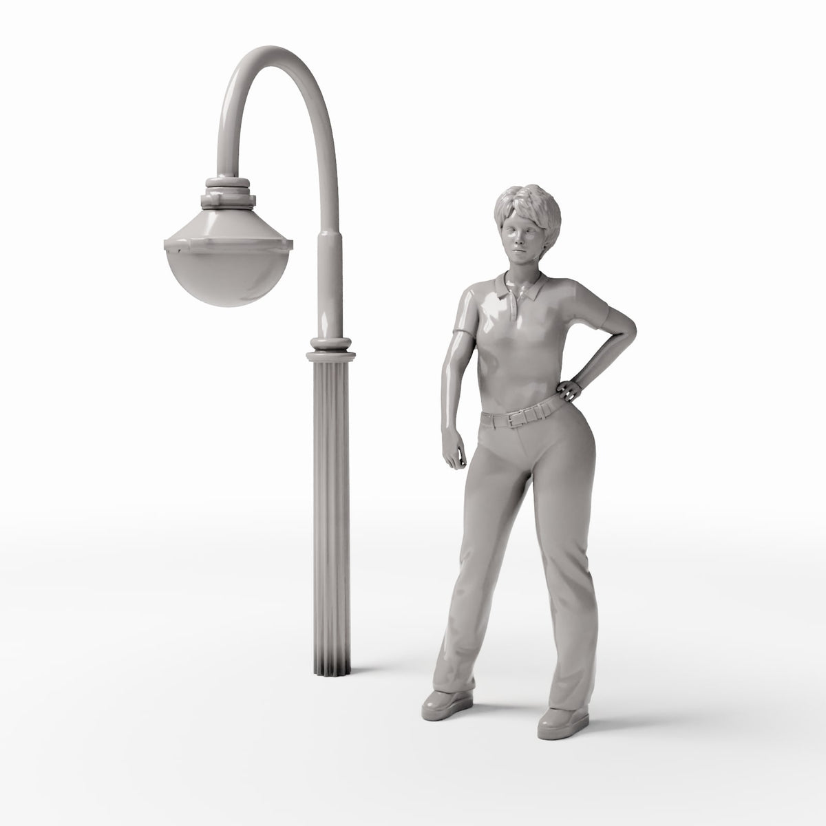 Diorama modelbouw productfoto 1: Dioramastraat: antieke parklantaarn met hanglamp (Ref. 507D)