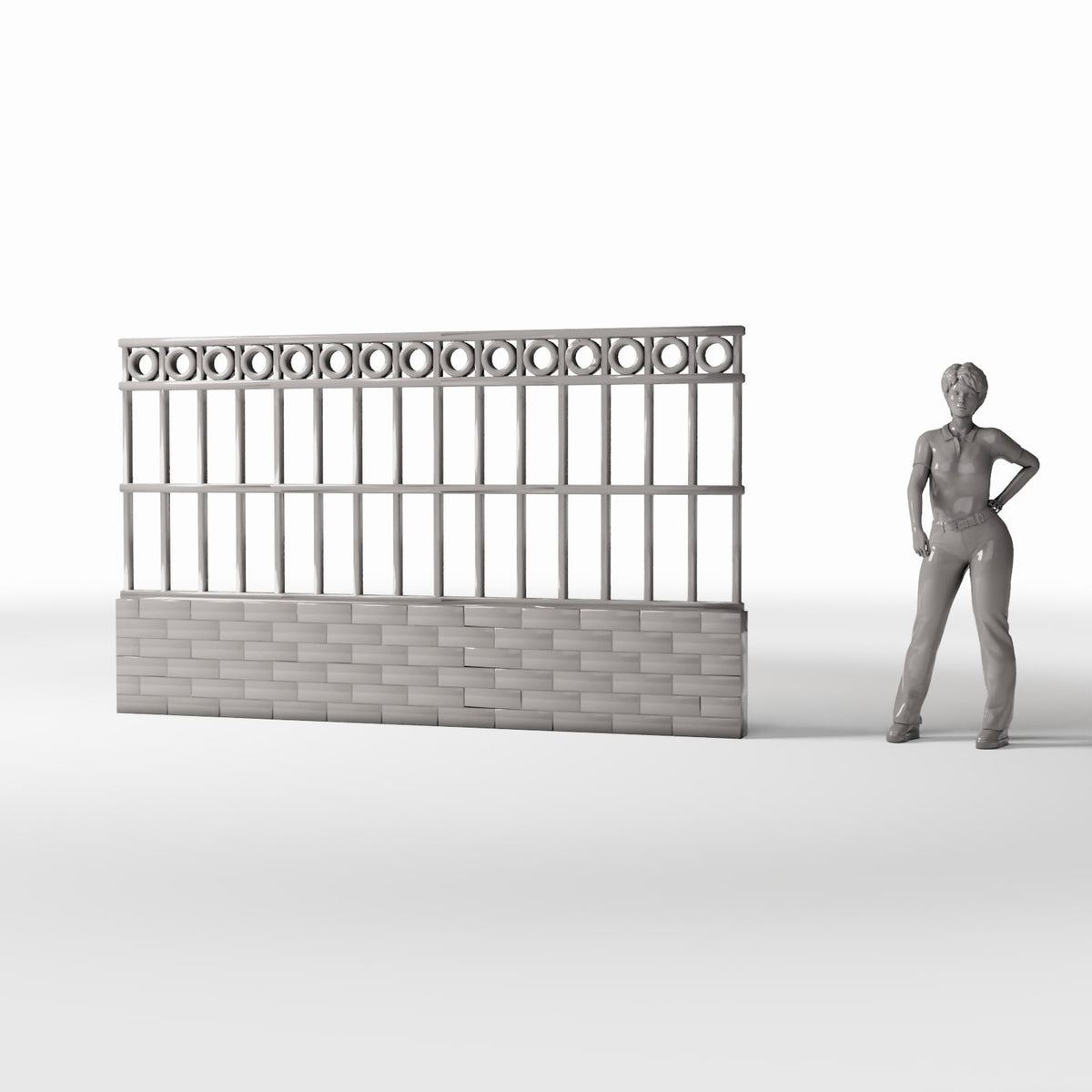 Diorama modelbouw productfoto 1: Dioramatuin: decoratief parkhek met ringornamenten (Ref. 580D)