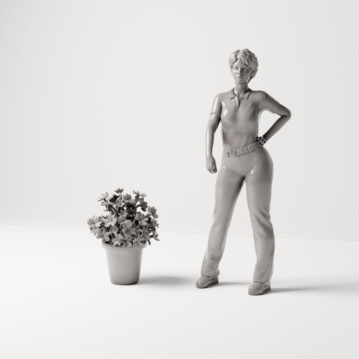 Productfoto diorama en modelbouw 0: Dioramaplant: Oxalis-klaver in bloempot (Ref. 58D)