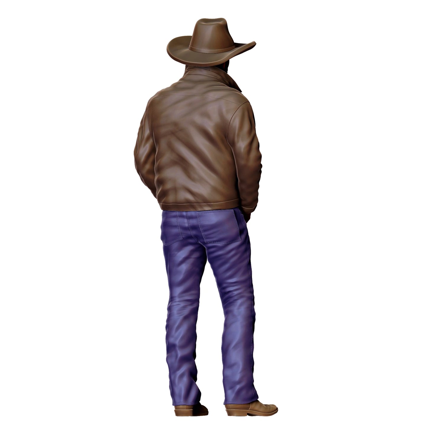 3DP Miniatures 2: Stehende Figur: Cowgirl mit Hut, Jacke & Stiefeln, Hände in den Taschen (Ref. Nr. 460)