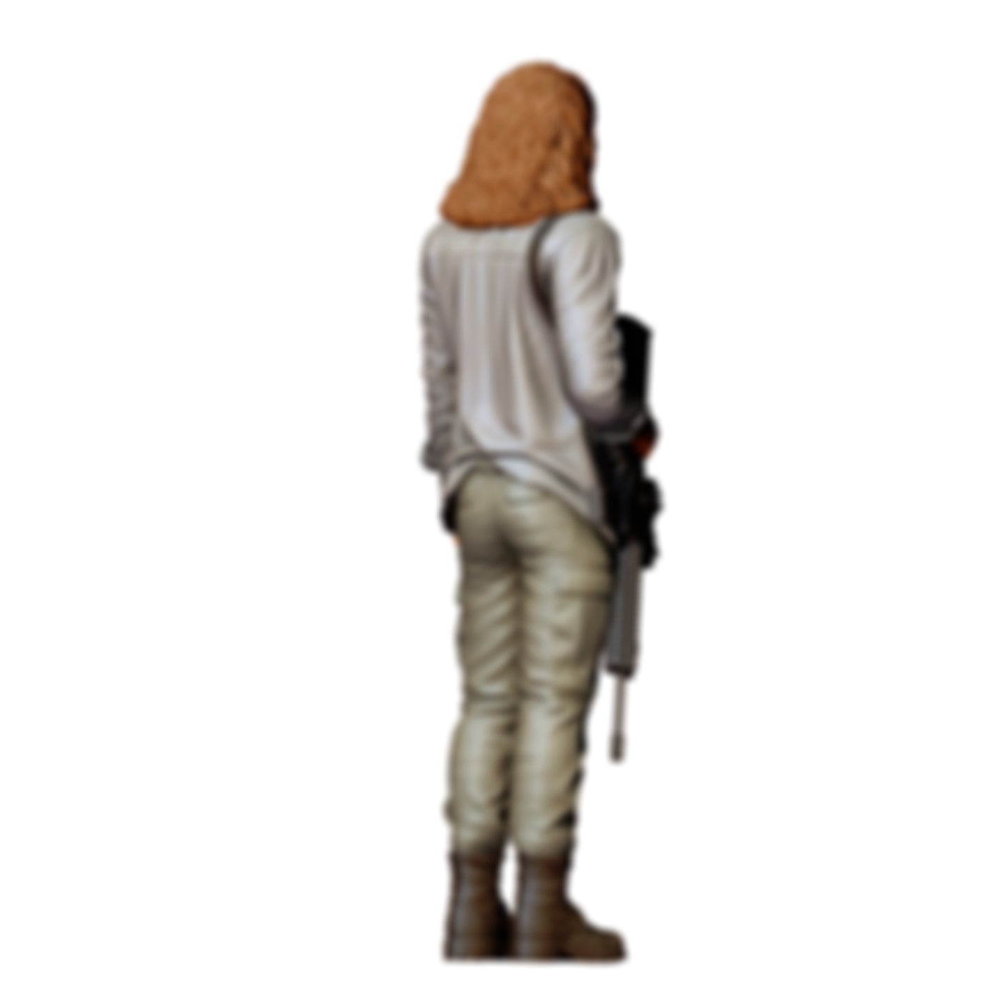 3DP Miniatures 1: Stehende Figur: Frau mit Gewehr vor dem Körper (Ref. Nr. 496)