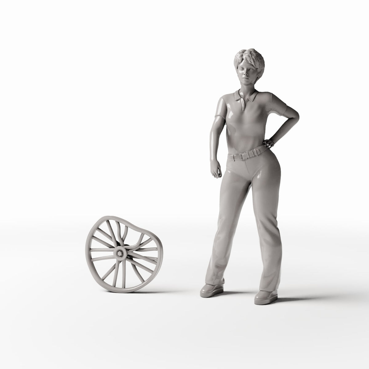 Productfoto diorama en modelbouw 1: Dioramawerkplaats: beschadigd fietswiel (Ref. 603D)