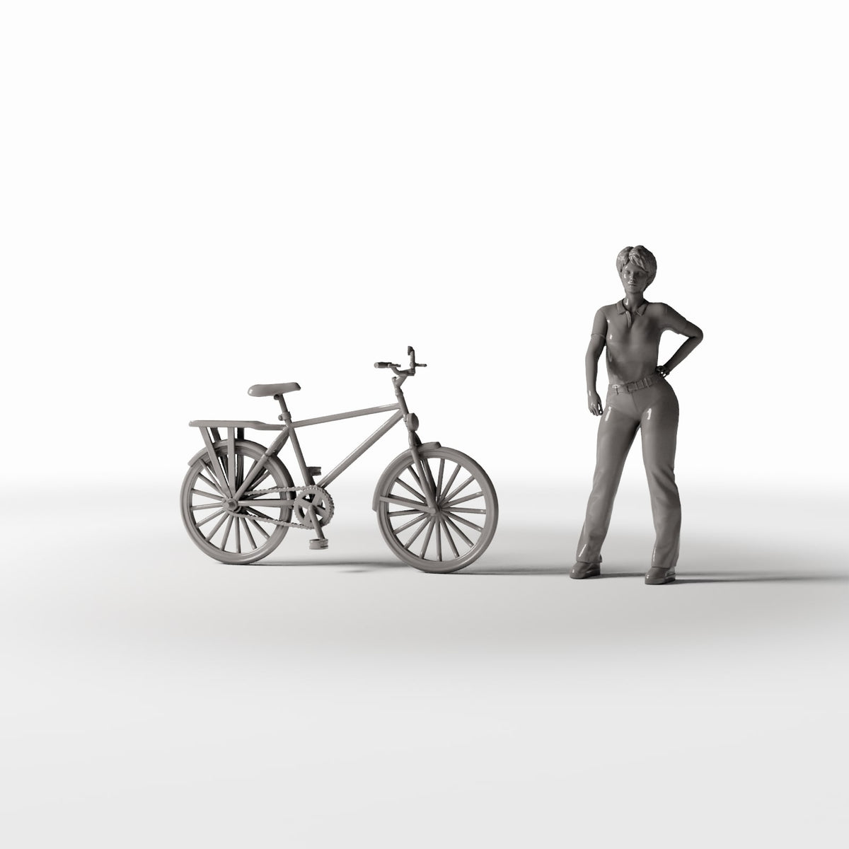 Productfoto diorama en modelbouw 1: Straatdiorama: fiets met achterzitje (Ref. 604D)