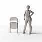 Productfoto diorama en modelbouw 1: Dioramameubilair: metalen klapstoel (Ref. 650D)