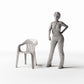 Productfoto diorama en modelbouw 1: Dioramameubilair: kunststofstoel met armleuningen (Ref. 652D)