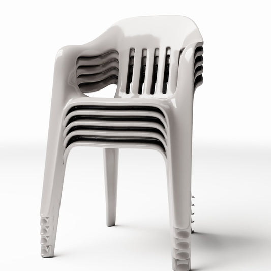 Productfoto diorama en modelbouw 0: Dioramameubilair: gestapelde kunststof stoelen (Ref. 653D)