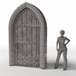 Productfoto diorama en modelbouw 1: Diorama-architectuur: gedetailleerde kerkdeur met rondboog (Ref. 661D)