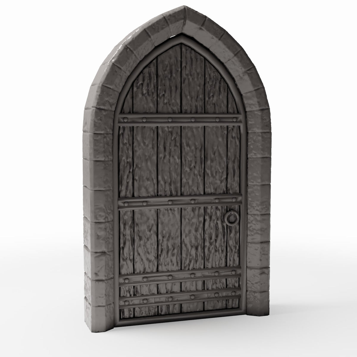 Productfoto diorama en modelbouw 3: Diorama-architectuur: gedetailleerde kerkdeur met rondboog (Ref. 661D)