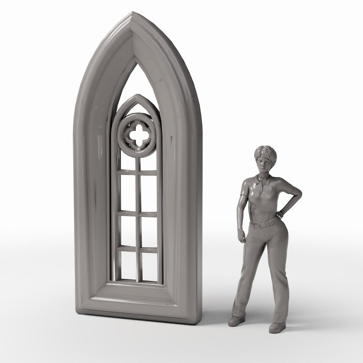 Productfoto diorama en modelbouw 1: Dioramagebouw: smal gotisch kerkraam (Ref. 668D)