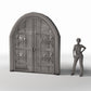 Productfoto diorama en modelbouw 1: Dioramagebouw: breed kerkportaal met dubbele deur (Ref. 669D)
