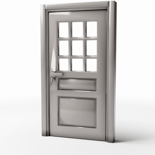 Productfoto diorama en modelbouw 0: Dioramagebouw: klassieke voordeur met raamvenster (Ref. 710D)