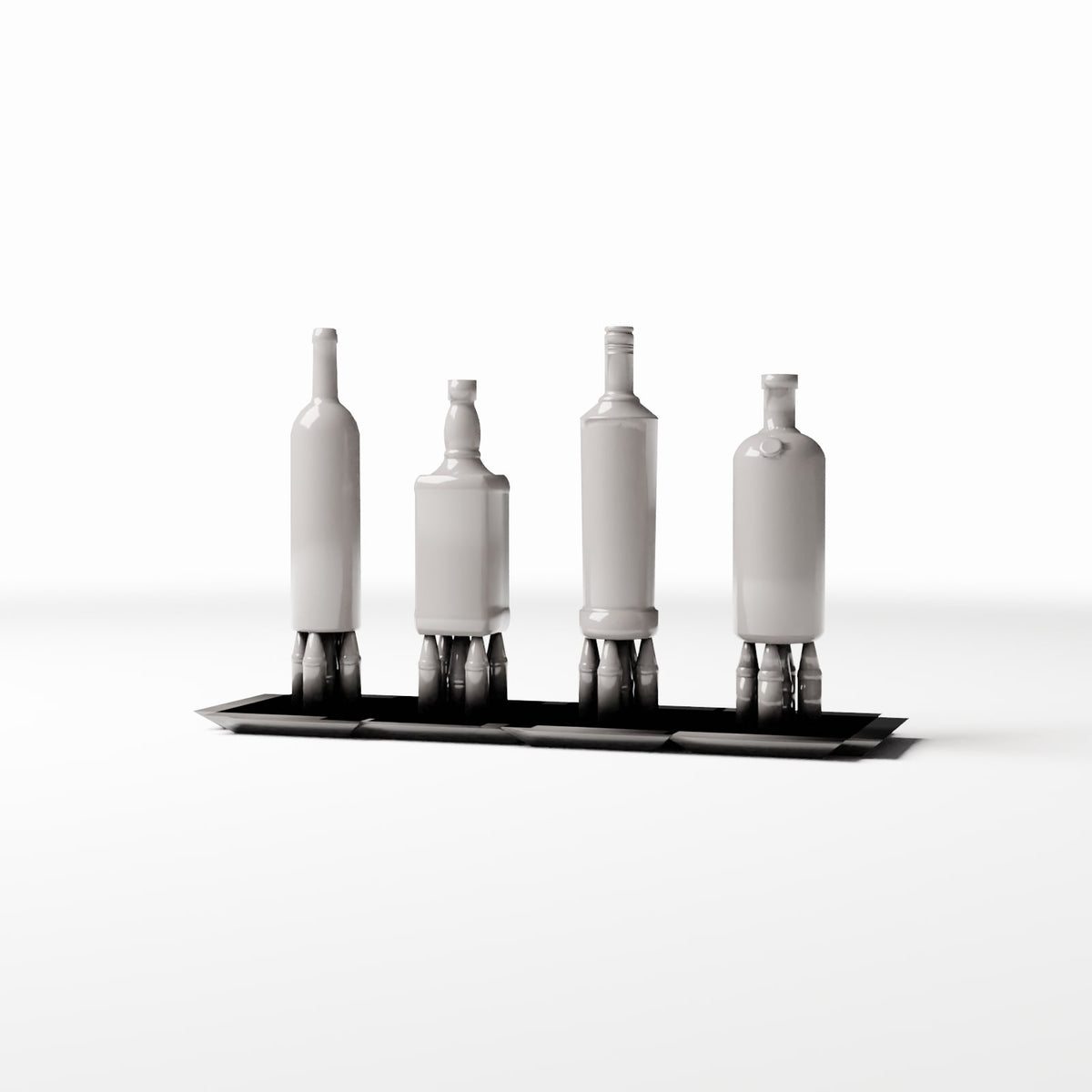 Productfoto diorama en modelbouw 0: Dioramakeuken: drankflessen in houder (Ref. 716D)