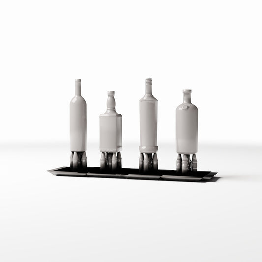 Productfoto diorama en modelbouw 0: Dioramakeuken: drankflessen in houder (Ref. 716D)