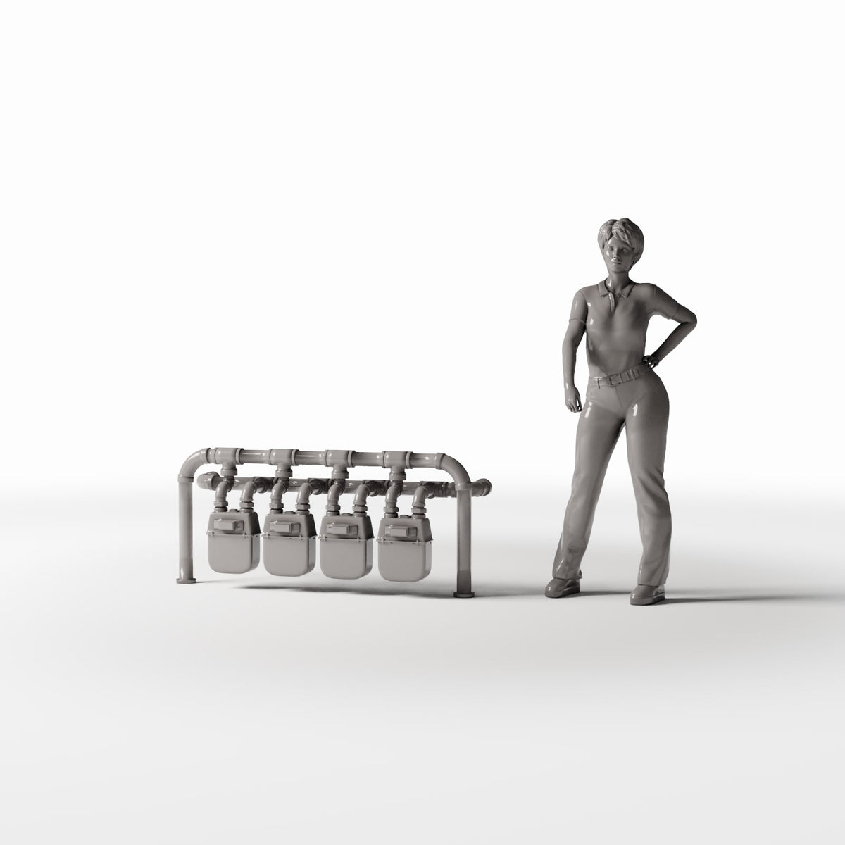 Productfoto diorama en modelbouw 1: Dioramainfrastructuur: elektriciteitsmeterstation met vier meters (Ref. 720D)