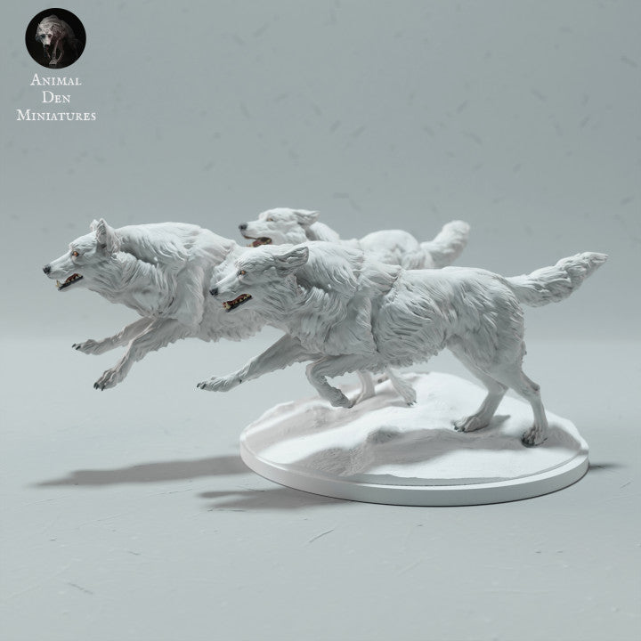 Productfoto dierenfiguur Animal Den Miniatures 0: Arctische dierenfiguur: poolwolven - lopend (23_01_12)