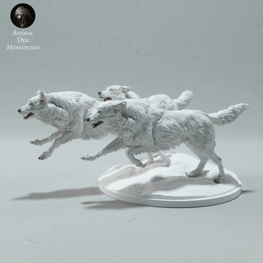 Productfoto dierenfiguur Animal Den Miniatures 0: Arctische dierenfiguur: poolwolven - lopend (23_01_12)