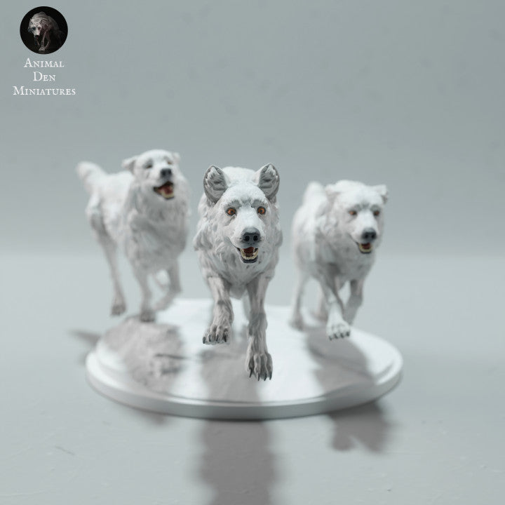 Productfoto dierenfiguur Animal Den Miniatures 1: Arctische dierenfiguur: poolwolven - lopend (23_01_12)