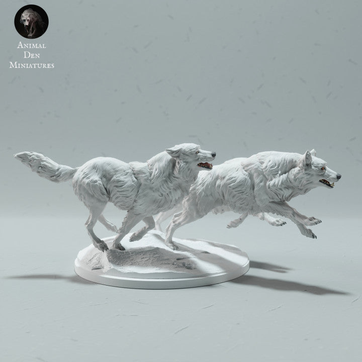 Productfoto dierenfiguur Animal Den Miniatures 2: Arctische dierenfiguur: Poolwolven - lopend (23_01_12)
