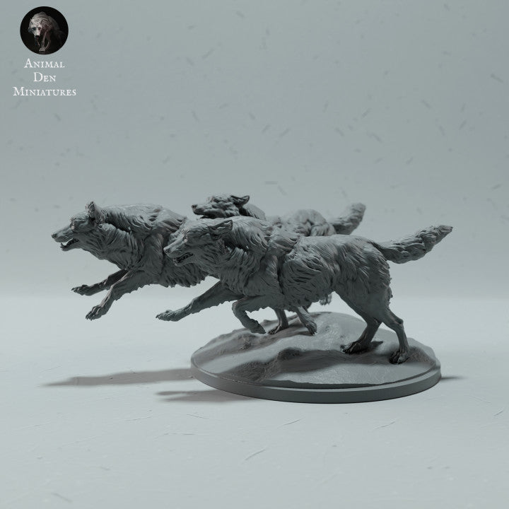 Productfoto dierenfiguur Animal Den Miniatures 3: Arctische dierenfiguur: poolwolven - lopend (23_01_12)