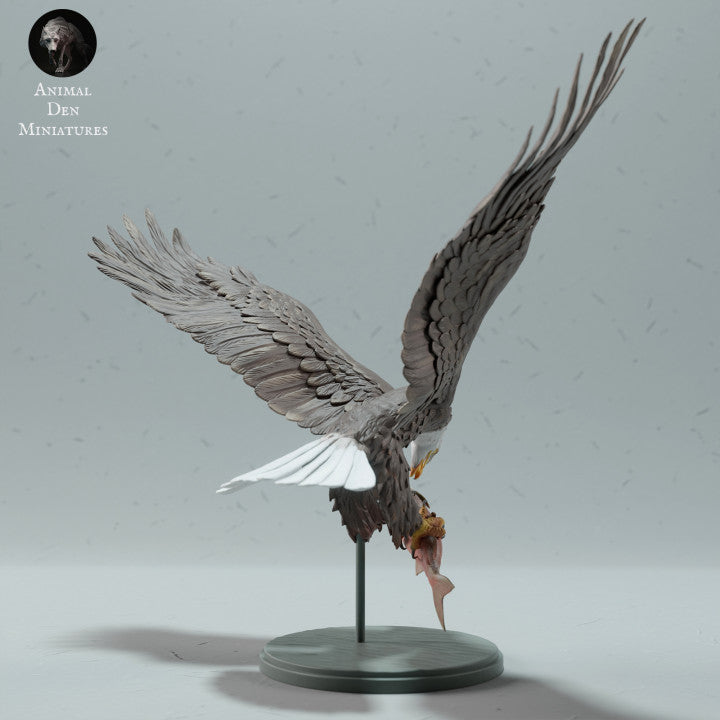 Productfoto dierenfiguur Animal Den Miniatures 1: Wildedierenfiguur: Amerikaanse zeearend - eet een zalm (23_01_14)