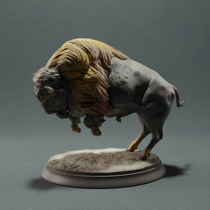 Productfoto dierenfiguur Animal Den Miniatures 0: Wilddierenfiguur: Amerikaanse bizon - aanvallend (22_10_14)