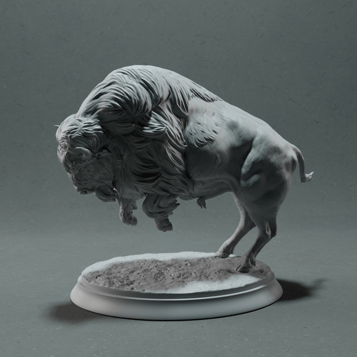 Productfoto dierenfiguur Animal Den Miniatures 1: wild dierfiguur: Amerikaanse bizon - aanvallend (22_10_14)
