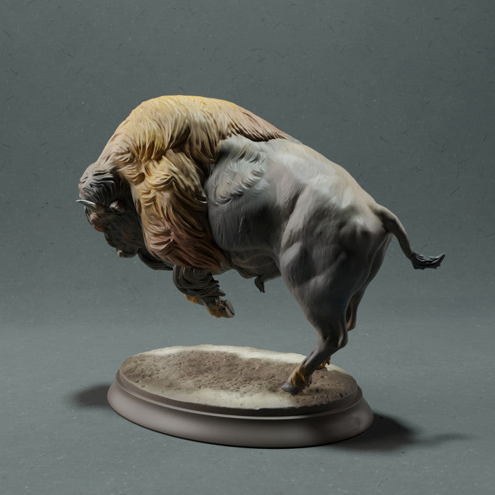 Productfoto dierenfiguur Animal Den Miniatures 2: wilde dierenfiguur: Amerikaanse bizon - aanvallend (22_10_14)