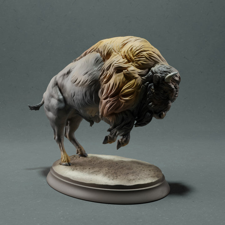 Productfoto dierenfiguur Animal Den Miniatures 4: Wildedier dierenfiguur: Amerikaanse bizon - aanvallend (22_10_14)