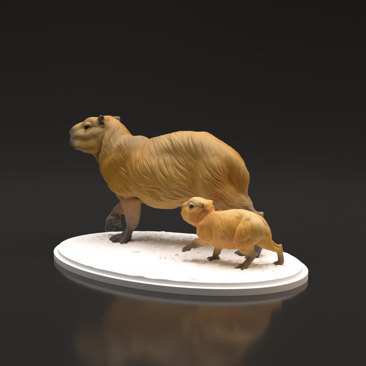 Productfoto dierenfiguur Animal Den Miniatures 1: Wilddierenfiguur: capibara's (22_06_05)