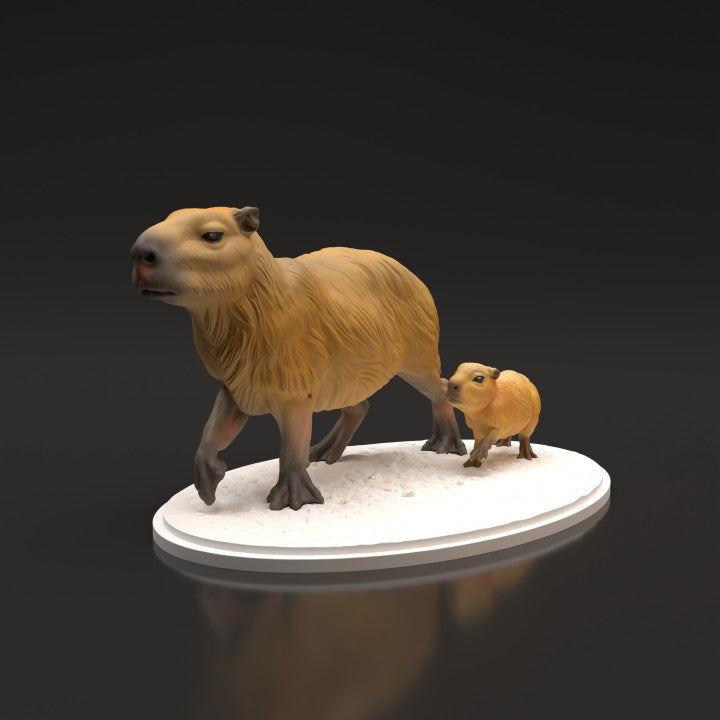Productfoto dierenfiguur Animal Den Miniatures 5: wilde dierenfiguur: capibara's (22_06_05)